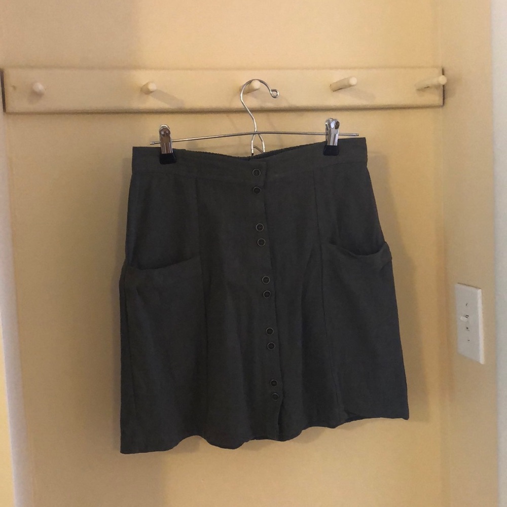 Natural army green button up skirt size small
